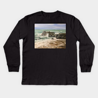 New Quay Beach West Wales Kids Long Sleeve T-Shirt